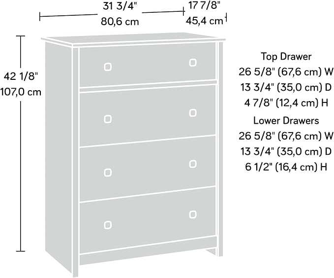 Sauder River Ranch Chest, in White Plank Finish