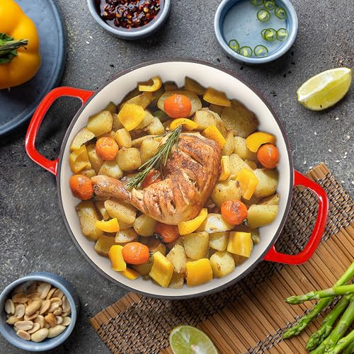 3.5 Quart Enamel Cast Iron Dutch Oven Pot with Lid