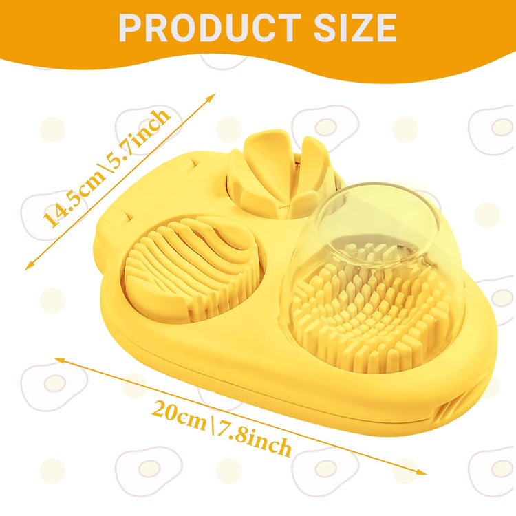 1 Pack Yellow Heavy Duty Egg Slicer with 3 Cutting Modes
