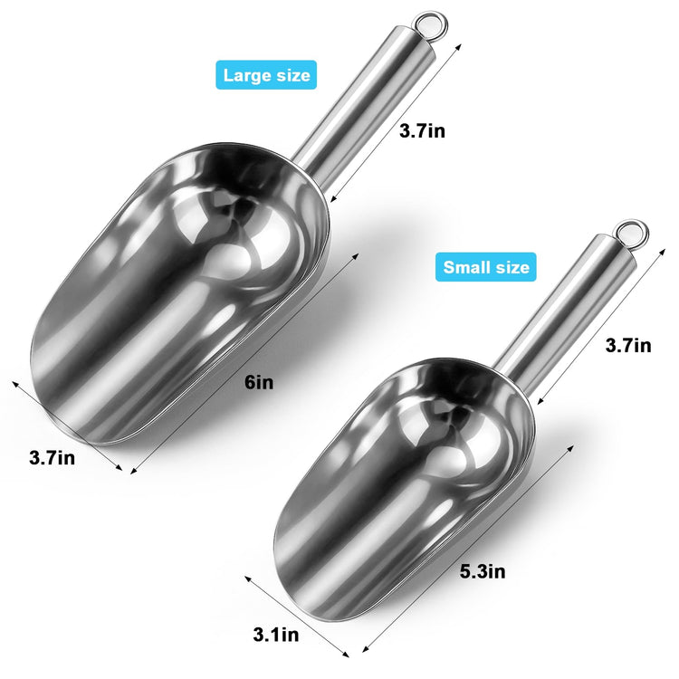 Stainless Steel Ice Scoop for Freezer with Magnetic Hook