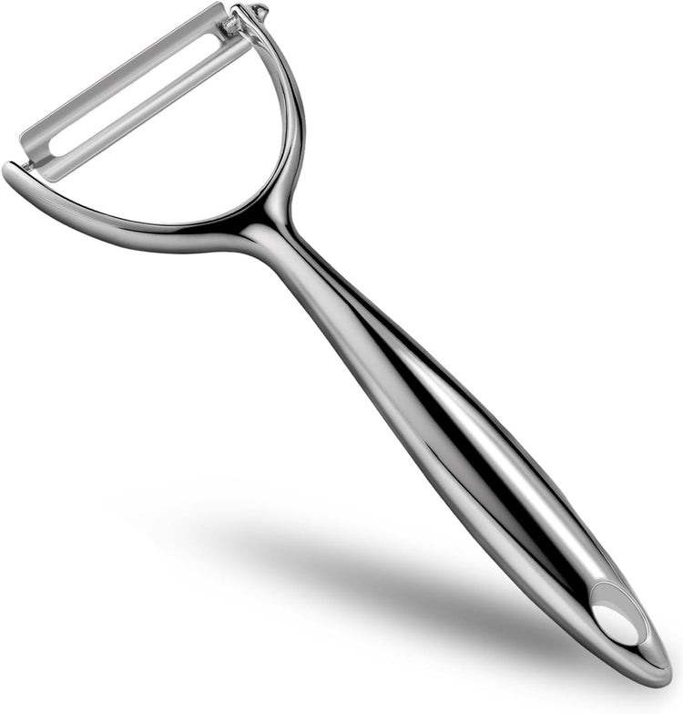 LIIGEMI Effortless Y Peeler with Sharp Stainless Steel Blades for Apples, Cucumbers - Ergonomic Handle for Easy Potato Eye removal, Perfect for Cooking Enthusiasts and Kitchen Novices(silvery)