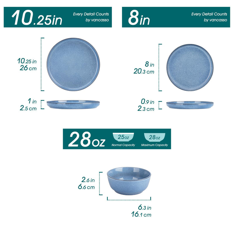 ANYA 18 Pieces Plates and Bowls Set