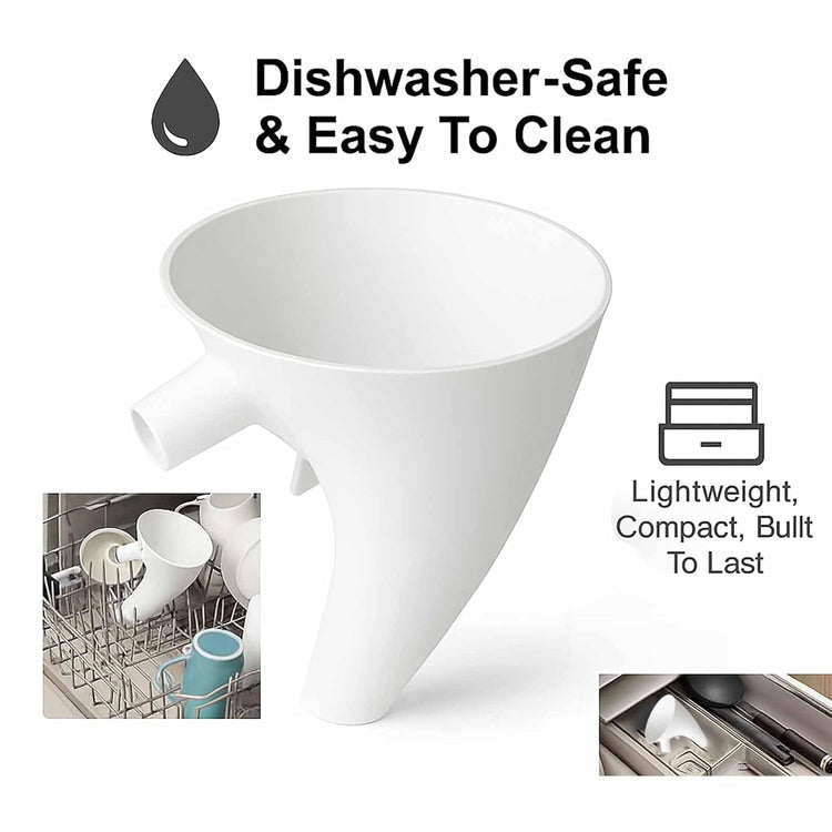 2 Pcs Flour Funnel for Kitchen Aid Mixer, for Kitchen Aid Artisan Ksm150 5-Quart Tilt-Head Stand Mixer, Plastic Powder Funnel with Easy-Pour, Prevents Spills and Messes