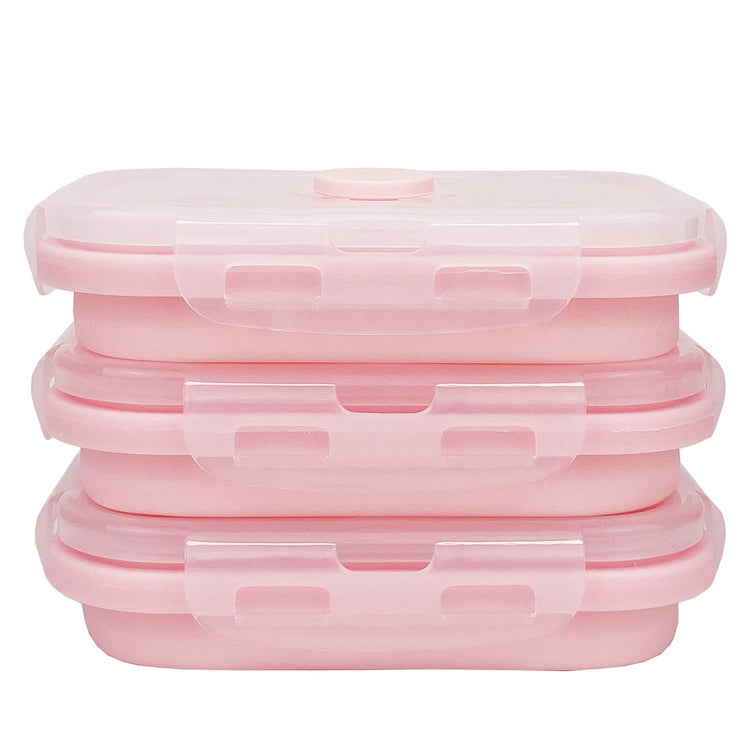 3piece Collapsible Food Storage Containers with Lids (3 Count)