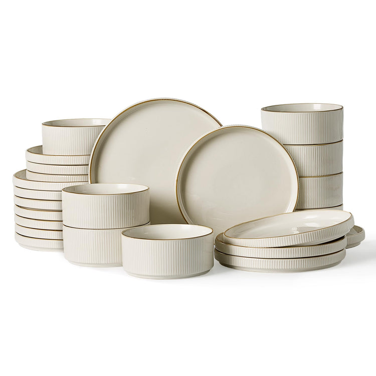 Star Stoneware Dinnerware Sets for 8 (24 Count)