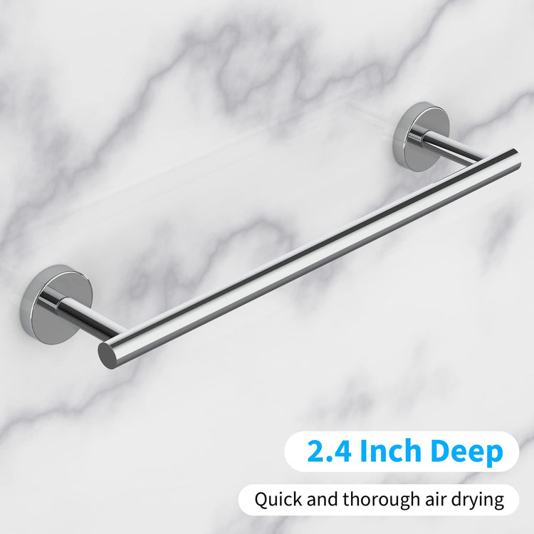 2 Pieces Polished Chrome Bathroom Towel Bar