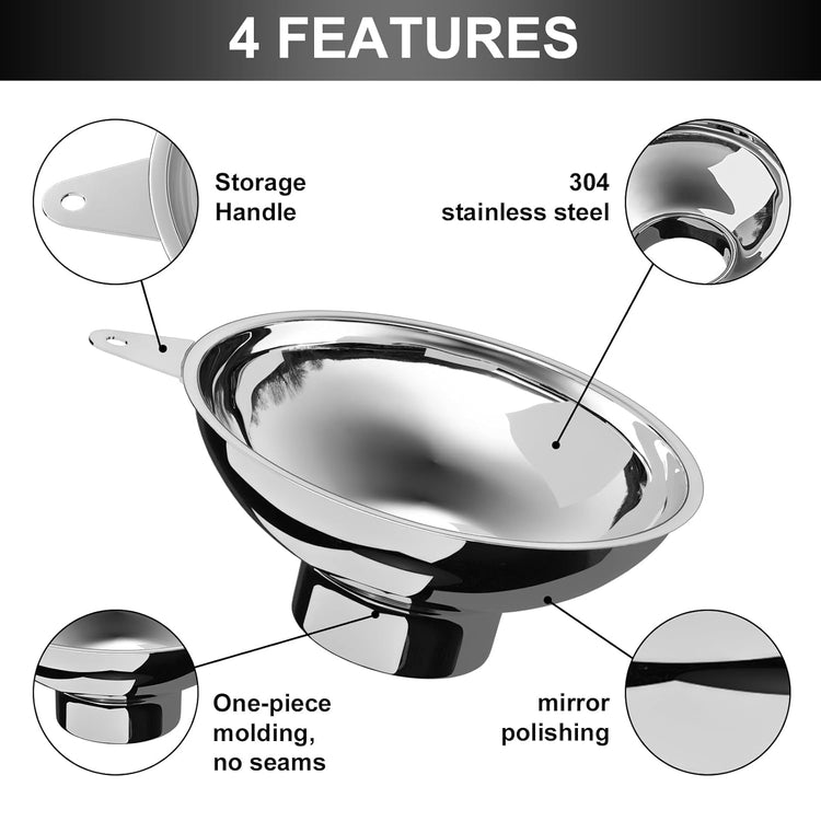 Canning funnel with stainless steel filter for wide mouth Mason jars - Kitchen filling stainless steel wide mouth funnel(for wide mouth Mason jars)