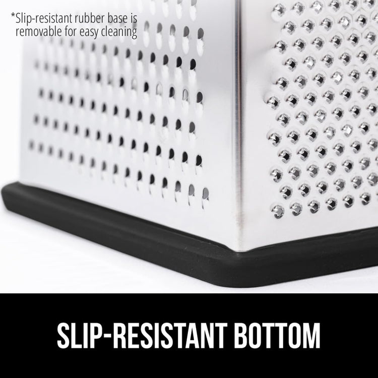 XL 4 Sided Stainless Steel Cheese Grater With Measurement Container