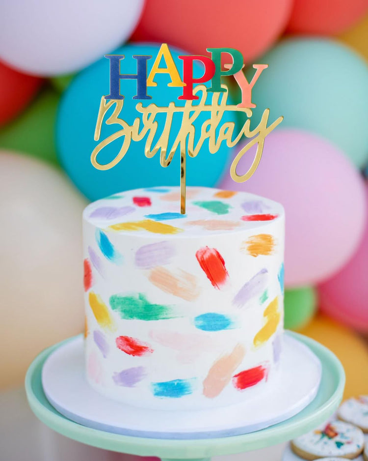 Acrylic Happy Birthday Cake Topper