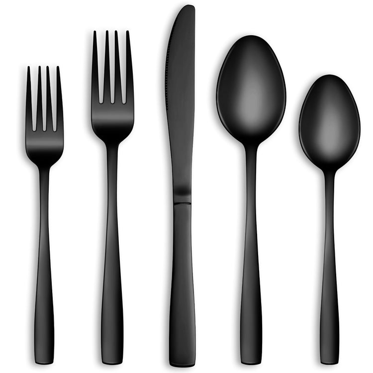 30 Pcs Black Silverware Set (30 Count)