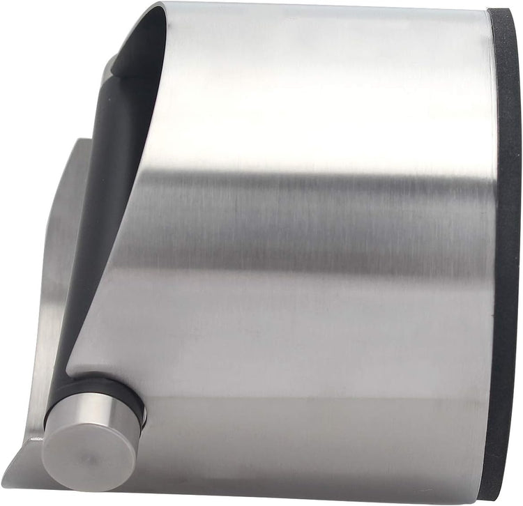 DIBTSA Espresso Knock Box, Stainless Steel Coffee Grounds Knock Box, With Removable Knock Bar and Non-Slip Rubber Base (Silver)