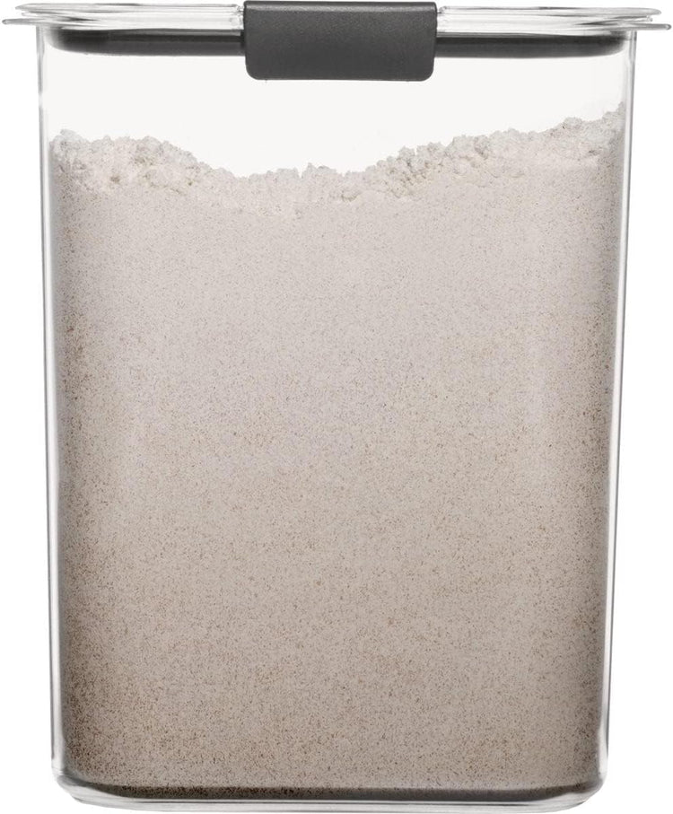 Rubbermaid Brilliance Food Storage Container, 16-Cup, Airtight | Clear/Grey | For Pantry Organization | Pack of 2