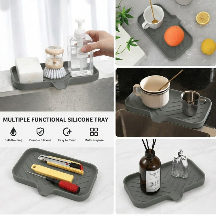 Silicone Soap Dish with Drain Spout