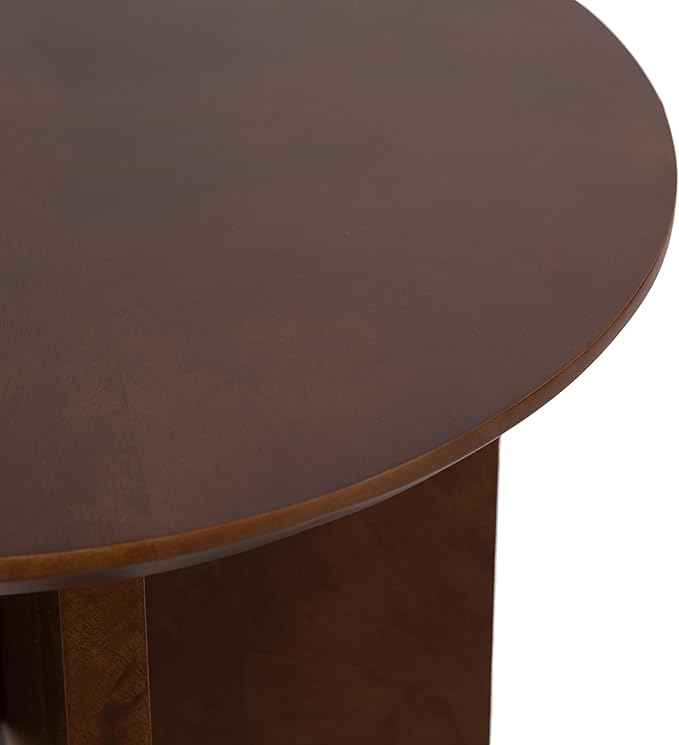 Kate and Laurel Faiza Modern Wooden Round Side Table, 18 x 18 x 20, Walnut Brown, Transitional Wood End Table for Use as Bedroom Nightstand or Living Room Accent Table