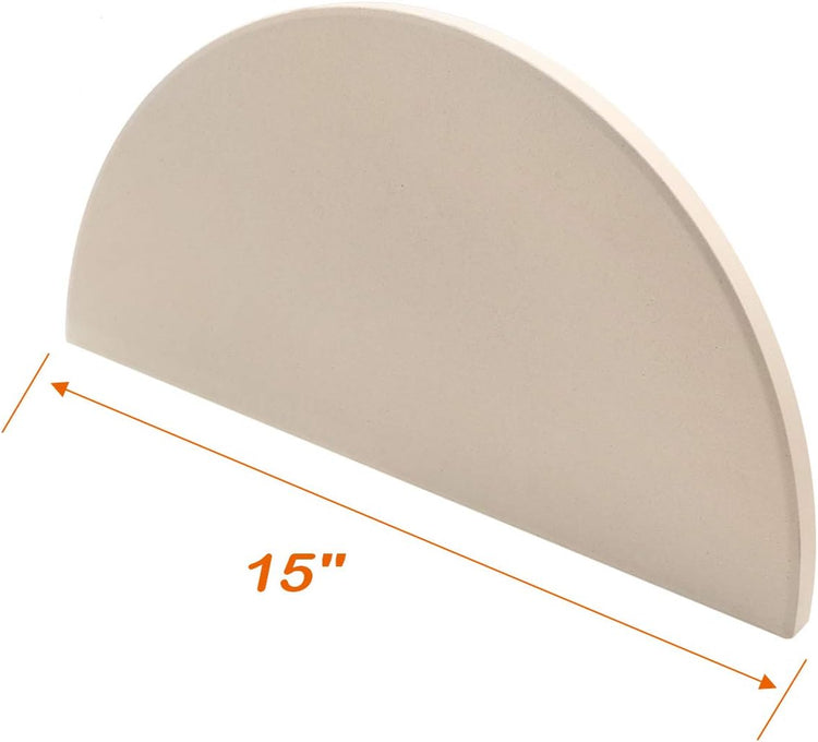 BBQ Future Ceramic Heat Deflector Plates for Kamado Joe Classic I, II, III,Half-Moon 2-Pack, White
