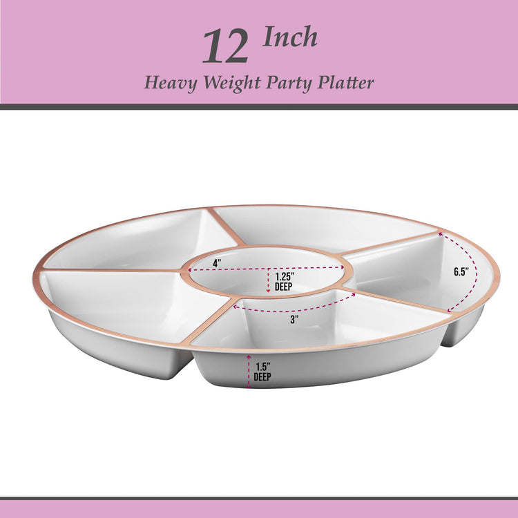 6 Sectional Round Plastic Serving Tray
