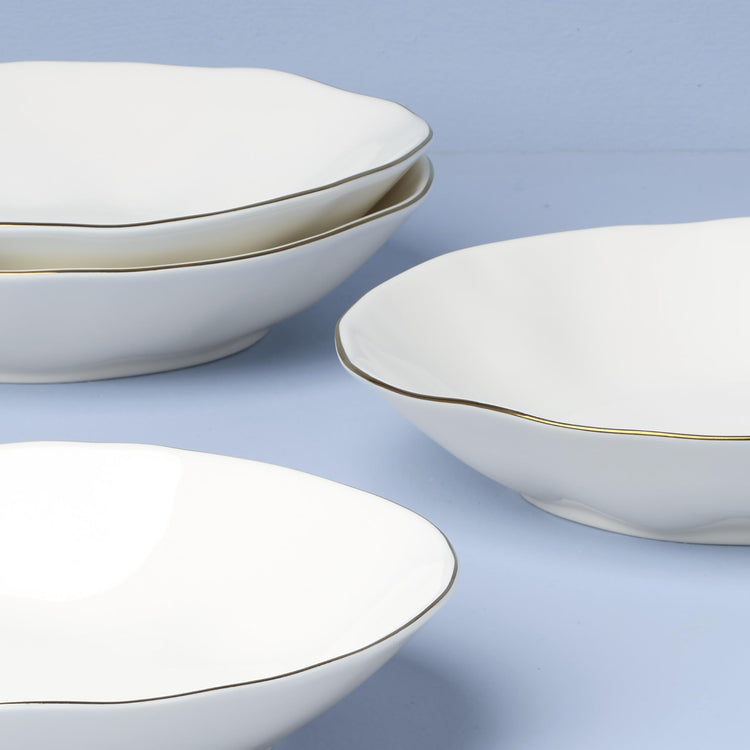 Blue Bay White Porcelain Pasta Bowl Set for 4 (4 Count)