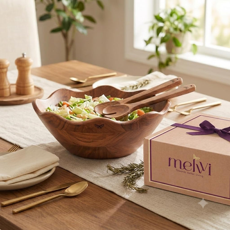 Wooden Salad Bowl Set (3 Count)