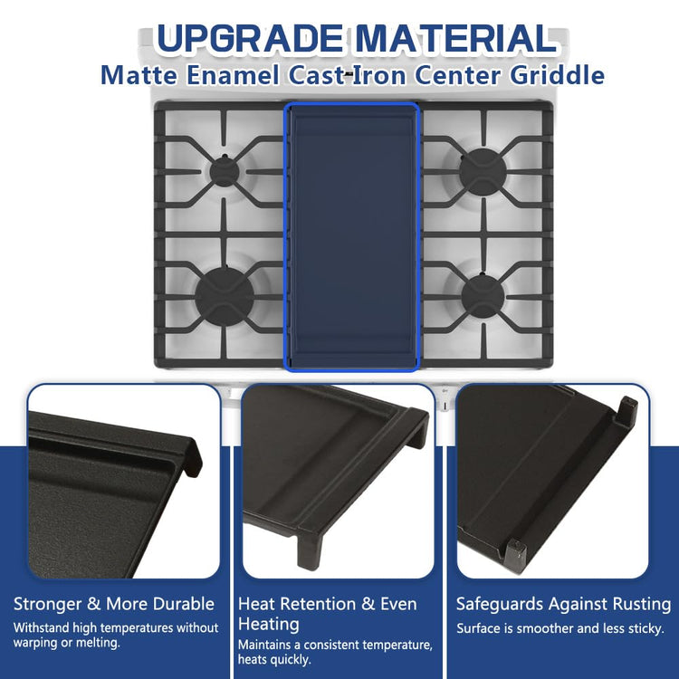 Upgraded WB31X24738 Cast Iron Griddle Replacement Part for GE Gas Stove Top