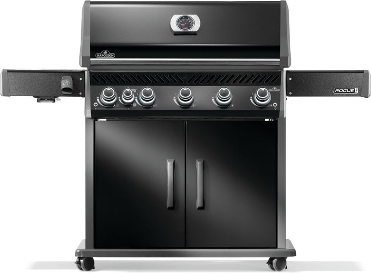 Napoleon Rogue PRO 625 Propane Gas Grill with Infrared Side Burner, Black, Durable 6-Burner Backyard Grill