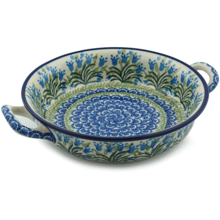 Polish Pottery Round Medium Baker with Handles