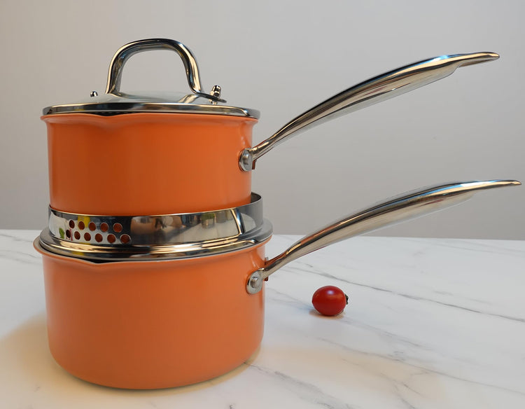2.0 Quart Stainless Steel Pot Saucepan with Glass Strainer Lid