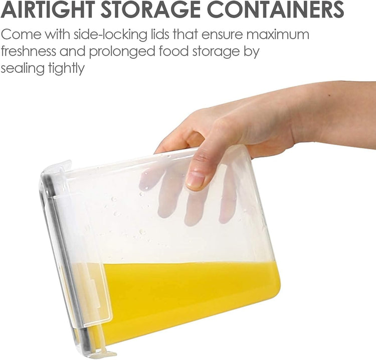 Airtight Food Storage Containers with Lids, Vtopmart 24 pcs Plastic Kitchen and Pantry Organization Canisters for Cereal, Dry Food, Flour and Sugar, BPA Free, Includes 24 Labels,Black