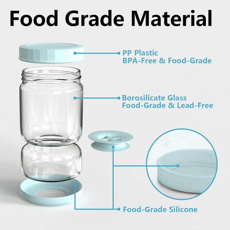 Glass Pickle Jar with Strainer Flip,34oz Pickle Container,Hourglass Pickle Juice Separator Jar for Olives,Gherkins or Sliced,Leakproof Dishwasher Safe