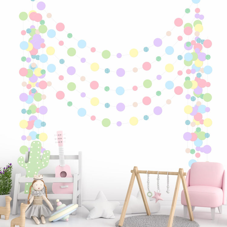 5 Pieces Circle Garland Party Paper Dot Banners (5 Count)