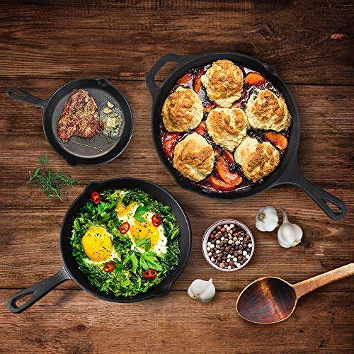 Cast Iron Skillets 3 (6", 8" & 10")
