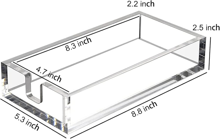 HIIMIEI Acrylic Napkin Holder for Bathroom, Acrylic Guest Towel Holder, Bathroom Napkins Guest Disposable Holder, Hand Towel Tray for Kitchen, Parties, Weddings, Party, Hotel, Restaurant(Clear)
