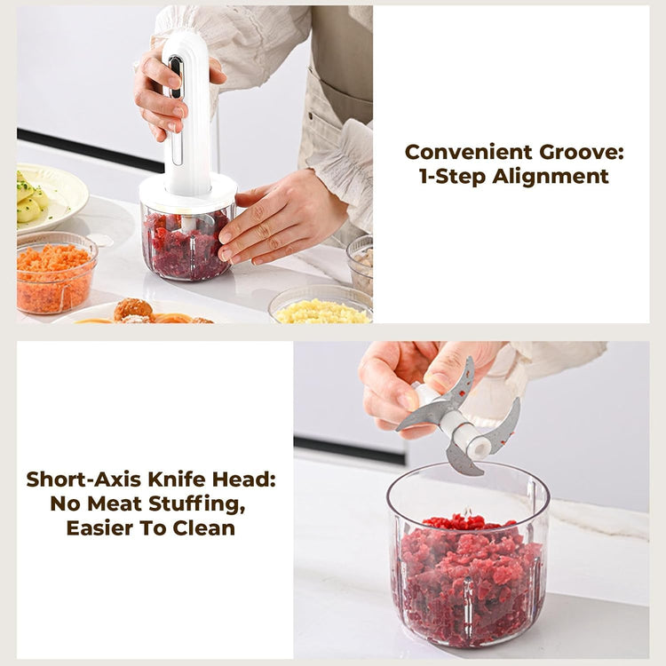 Wireless Electric Food Processor,4-Cup Electric Food Chopper For Meat,Onions,vegetables,Garlic,Complementary Food, Meat Chopper Blender