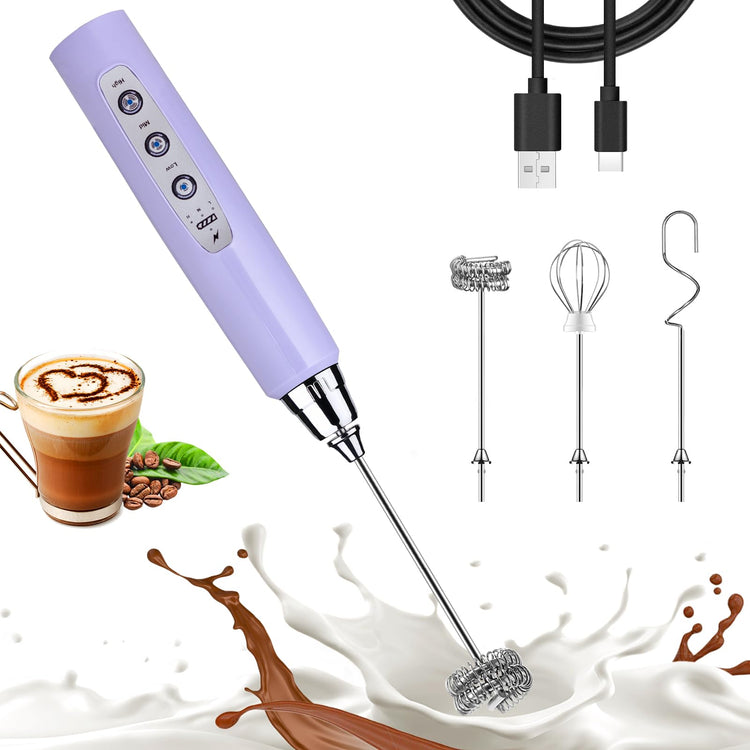 Light Purple Milk Frother Wand for Coffee