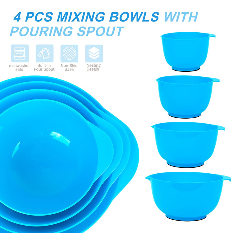Plastic Mixing Bowls with Pour Spout