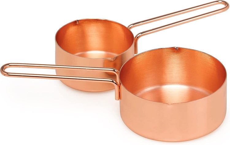 Rose Gold Measuring Cups & Measuring Spoons 10-Piece Set (4 Cups; 6 Spoons)