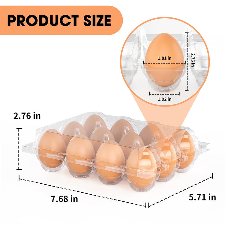 180 Pack Egg Cartons Cheap Bulk 12 Count Plastic Egg Containers 3x4 Grids
