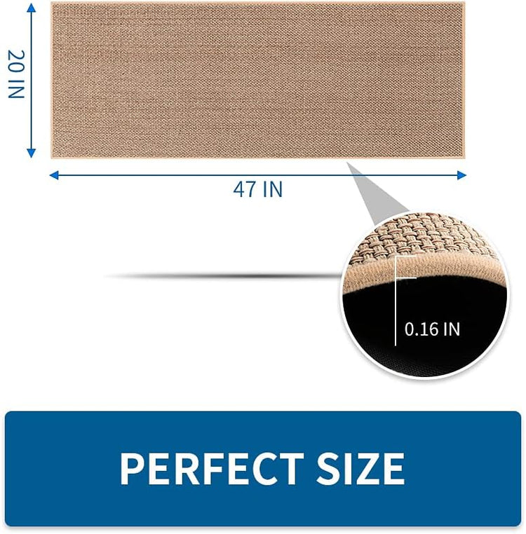 MontVoo Kitchen Rugs and Mats Non Skid Washable, Absorbent Runner Rugs for Kitchen, Front of Sink, Kitchen Mats for Floor (Beige, 20"x47")