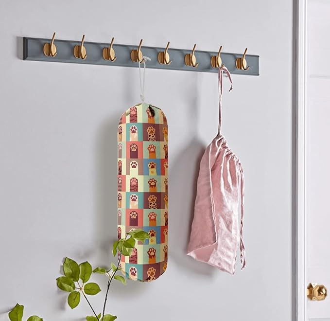 Cat Pattern Grocery Bags Holder Organizer For Shopping Bags,Wall Mount Plastic Bags Storage Container Dispensers, Pet Lovers Home Kitchen Gifts For Women, Family, Friends, Cat Dad, Cat Mom