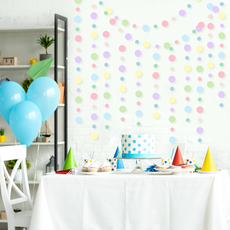 10 Pieces Circle Garland Party Paper Dot Banners (10 Count)