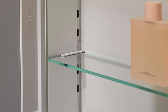 Kohler 55060-NA Embark Slim Medicine Cabinet Mirror, Adjustable Shelves, Bathroom Organizers and Storage, 16 in. W x 20 in. H
