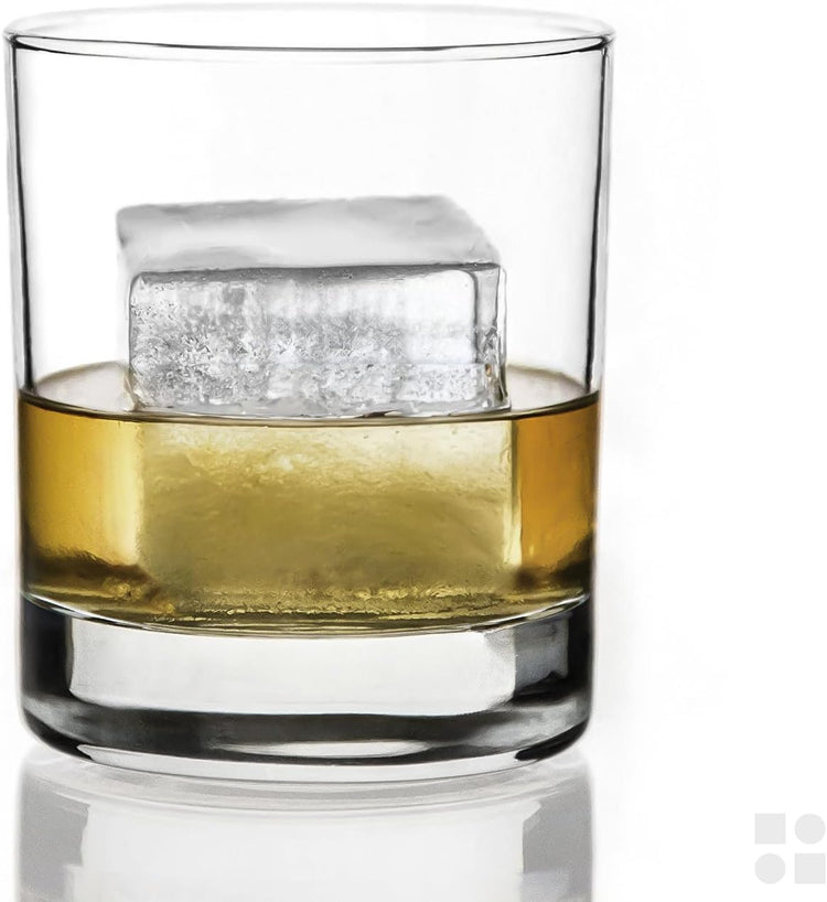 glacio Ice Cube Molds โ 2-Pack Silicone Trays for 8 Large Square Cubes โ Slow-Melt Ice for Whiskey, Cocktails, Coffee & More