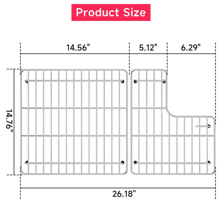 26.18'' x 14.76'' Stainless Steel Bottom Basin Rack