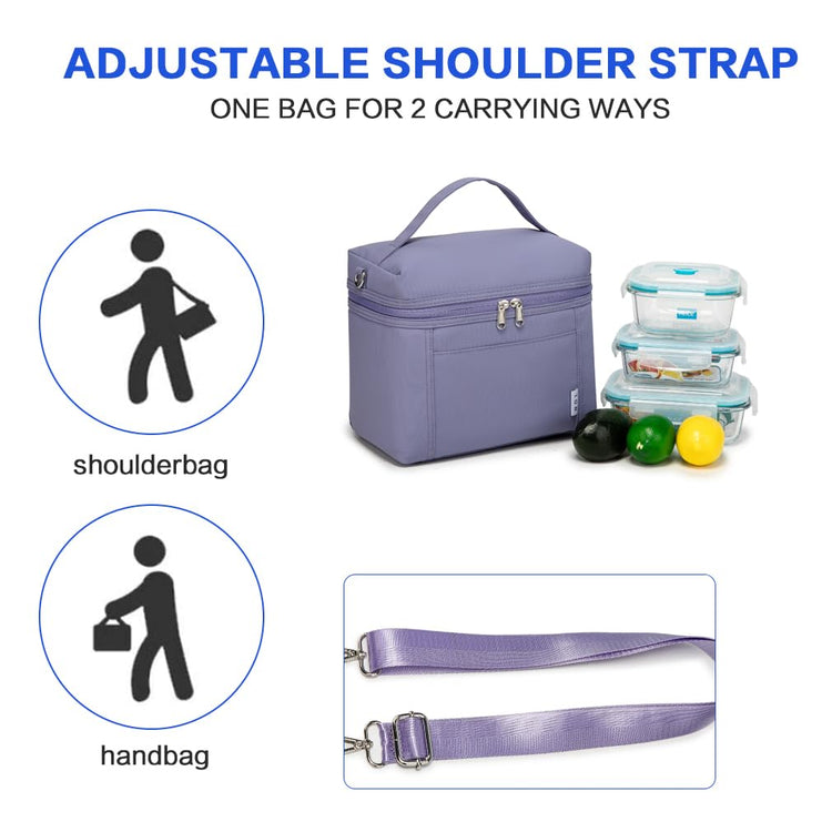 NOL 8L Insulated Lunch Bags for Women Cooler Bag Lightweight Nylon Waterproof Lunch Box For Work