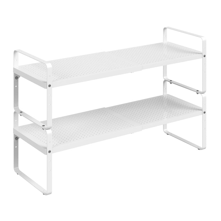 Expandable Cabinet Shelf Organizer Adjustable Metal Spice Rack Stackable Freestanding Counter Storage Shelves for Kitchen Cabinet Under Sink Office Desk