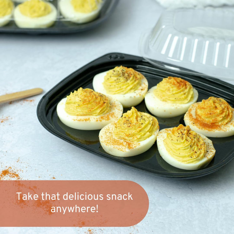 16 Pack Disposable Deviled Egg Containers with Lid (16 Count)