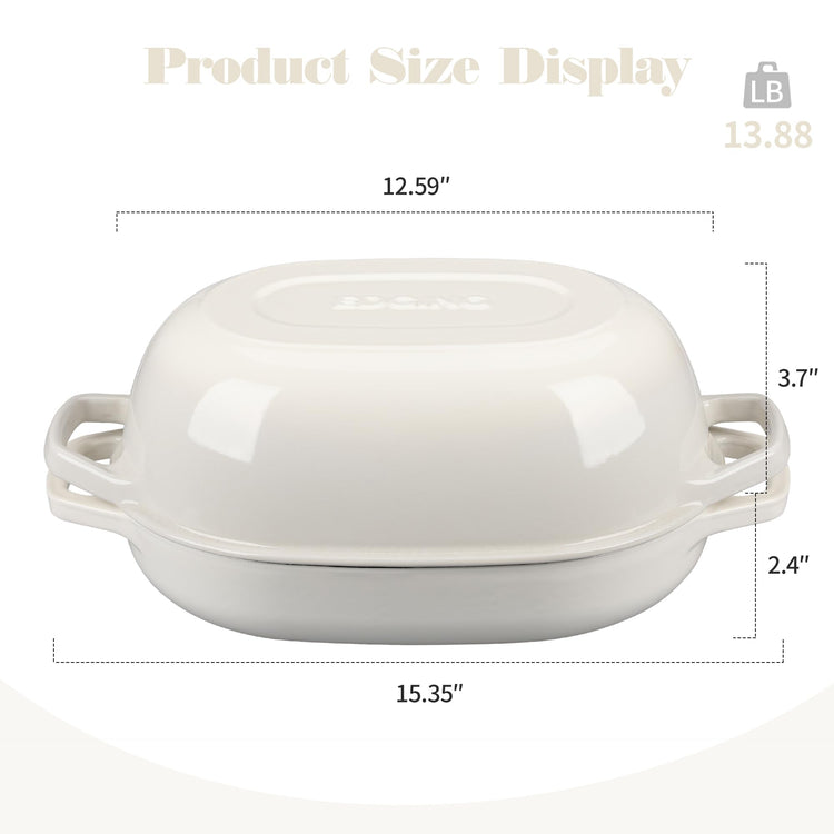 Enameled Cast Iron Oval Dutch Oven Pot with Lid