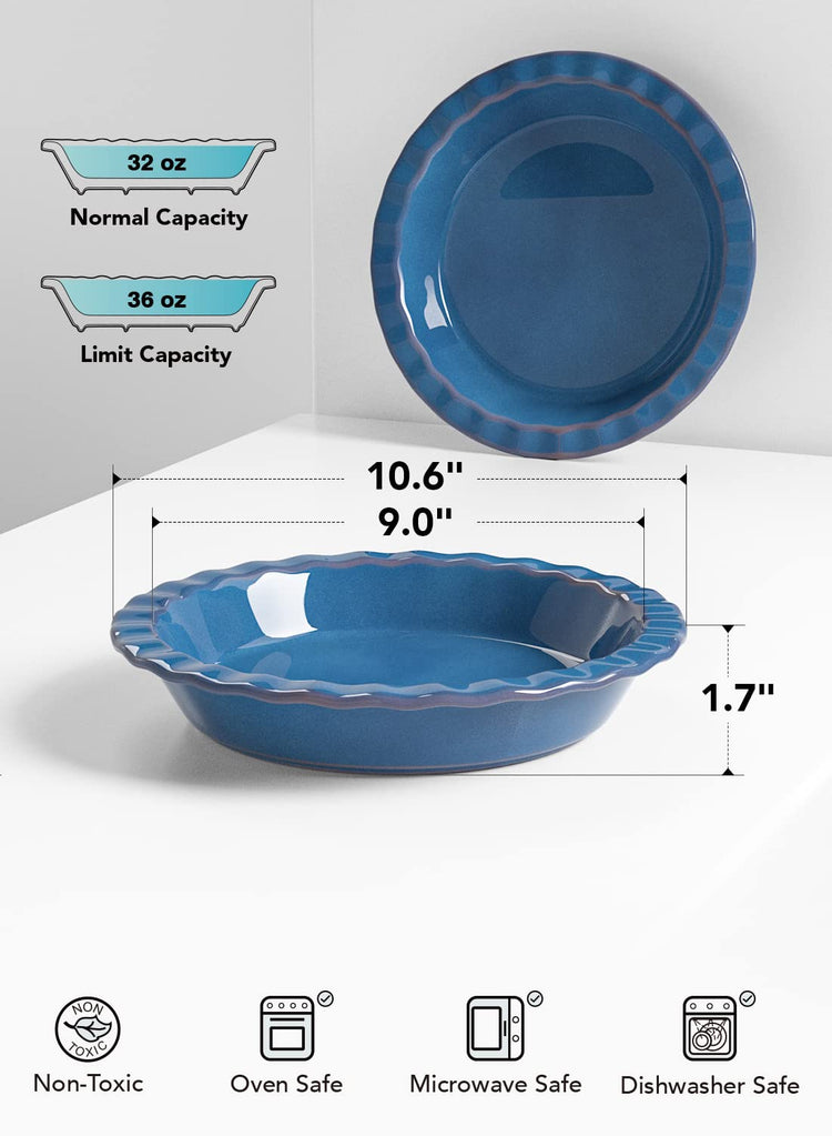 Ceramic Pie Dish for Baking (2 Count)