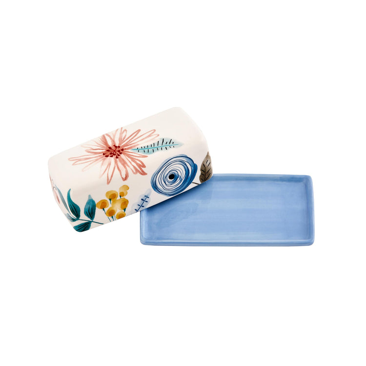 Blossom Symphony Ceramic Butter Dish with Lid