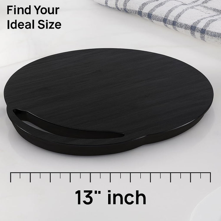 Ibyx Elegant Round Sliding Tray for Your Pressure Cooker, Air Fryer & Heavy Kitchen Appliances - Sturdy, Slides Easily from Under The Cabinet (Black, 13β)