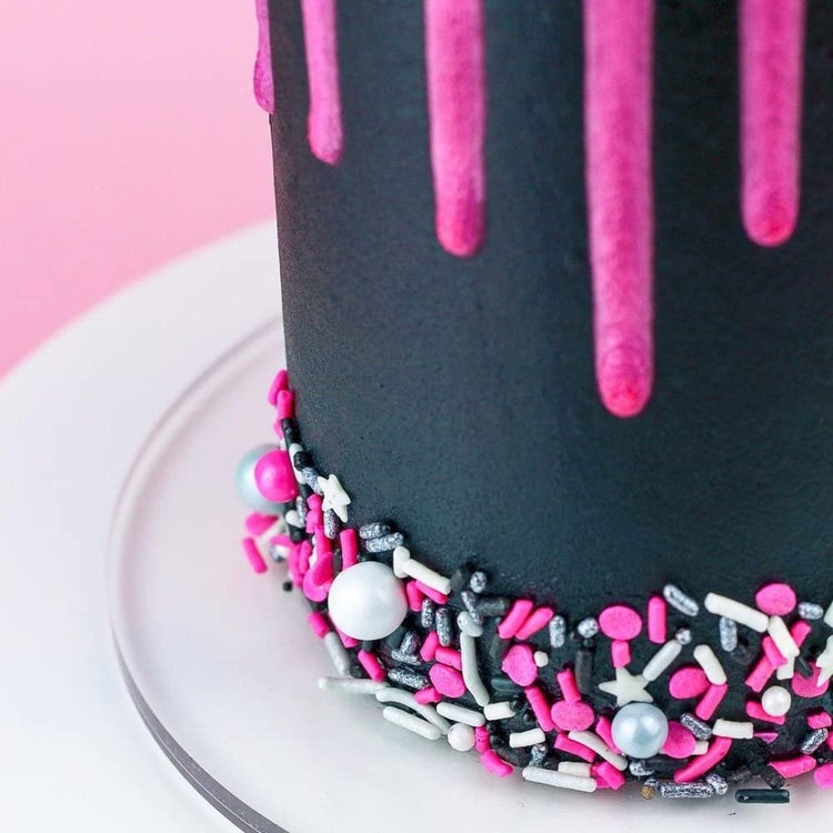 Black Pink Sprinkles for Cake Decorating (4 Ounce)